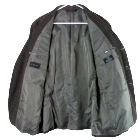 J Ferrar Mens Corduroy Sports Coat Blazer Brown 42S Inner Pockets Ribbed Lined - Picture 2 of 7